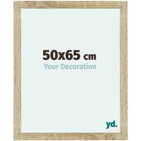 Your Decoration - 50x65 cm - Cadres Photo en MDF Avec Verre acrylique - Anti-Reflet - Excellente Qualité - Chêne Sonoma - Cadre Decoration Murale - Mura.