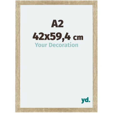 Your Decoration - A2 42x59.4 cm - Cadres Photo en MDF Avec Verre acrylique - Anti-Reflet - Excellente Qualité - Chêne Sonoma - Cadre Decoration Murale - Mura.