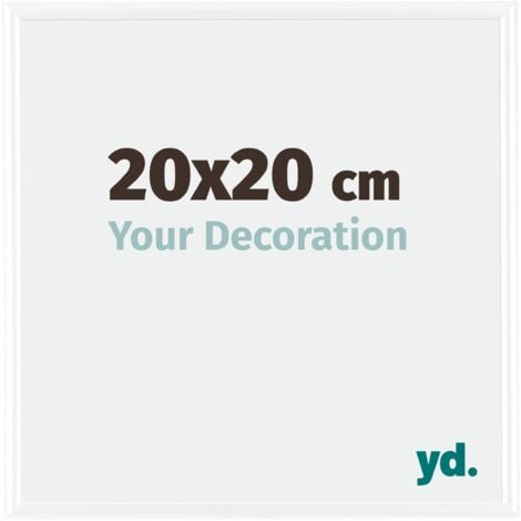 Your Decoration - 20x20 cm - Cadres Photos en Plastique Avec Verre acrylique - Anti-Reflet - Excellente Qualité - Blanc Brillant - Cadre Decoration Murale - Bordeaux.