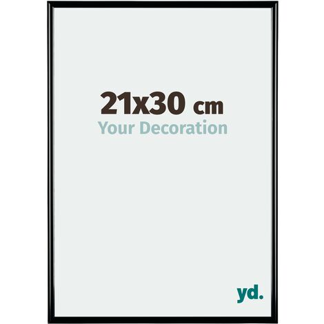 Your Decoration - 21x30 cm - Cadres Photos en Plastique Avec Verre acrylique - Anti-Reflet - Excellente Qualité - Noir Très Brillant - Cadre Decoration Murale - Bordeaux.