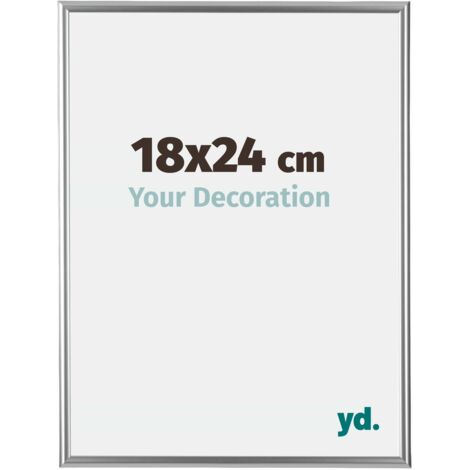 yd. - Cadre photo 18x24 - Argent - Plastique - Bordeaux