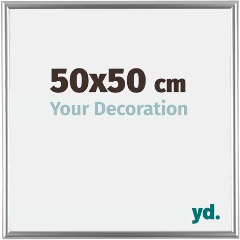 yd. - Cadre photo 50x50 - Argent - Plastique - Bordeaux