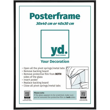 Cadre d'affiche 61x91,5cm Argent Plastique