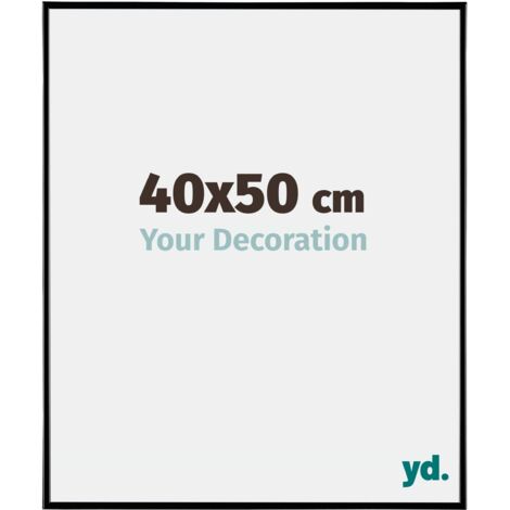 Your Decoration - 40x50 cm - Cadre Photo en Plastique Avec Verre acrylique - Anti-Reflet - Excellente Qualité - Noir Brillant - Cadre Decoration Murale - Evry.