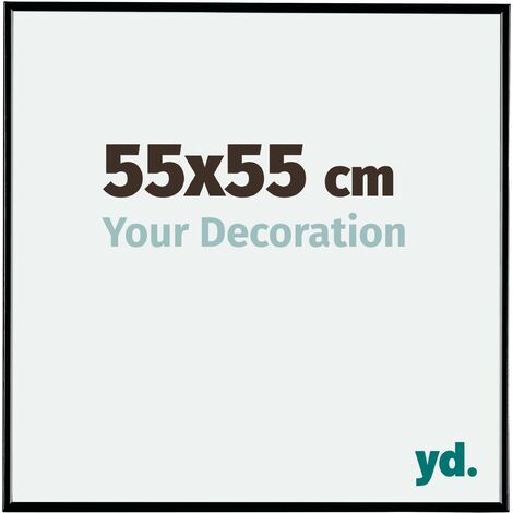 Your Decoration - 55x55 cm - Cadre Photo en Plastique Avec Verre acrylique - Anti-Reflet - Excellente Qualité - Noir Très Brillant - Cadre Decoration Murale - Evry.
