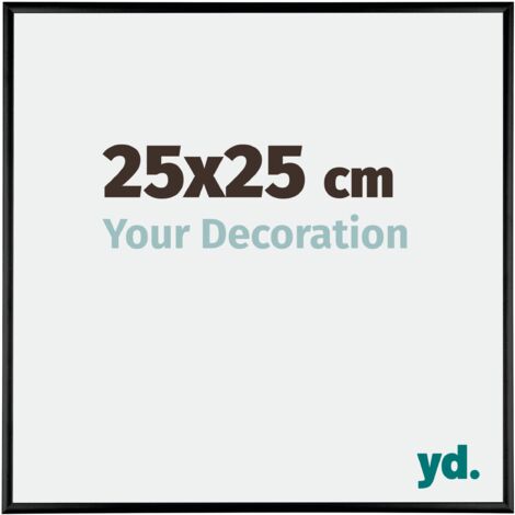 Your Decoration - 25x25 cm - Cadres Photos en Aluminium Avec Verre acrylique - Anti-Reflet - Excellente Qualité - Noir Brillant - Cadre Decoration Murale - Kent.