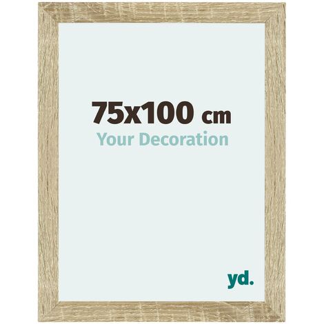 Your Decoration - 75x100 cm - Cadres Photo en MDF Avec Verre acrylique - Anti-Reflet - Excellente Qualité - Chêne Sonoma - Cadre Decoration Murale - Mura.