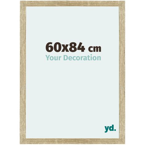 Your Decoration - 60x84 cm - Cadres Photo en MDF Avec Verre acrylique - Anti-Reflet - Excellente Qualité - Chêne Sonoma - Cadre Decoration Murale - Mura.