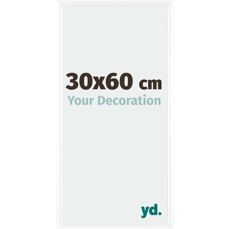 Your Decoration - 30x60 cm - Cadres Photos en Plastique Avec Verre acrylique - Anti-Reflet - Excellente Qualité - Blanc Brillant - Cadre Decoration Murale - Bordeaux.
