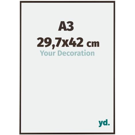 Your Decoration - A3 29.7x42 cm - Cadre Photo en Plastique Avec Verre acrylique - Anti-Reflet - Excellente Qualité - Anthracite - Cadre Decoration Murale - Evry.