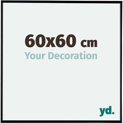 Your Decoration - 60x60 cm - Cadre Photo en Plastique Avec Verre acrylique - Anti-Reflet - Excellente Qualité - Noir Très Brillant - Cadre Decoration Murale - Evry.