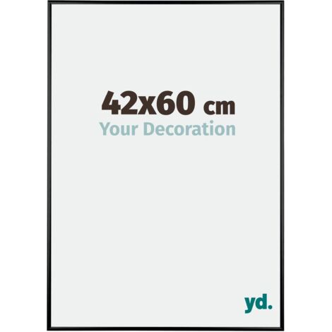 Your Decoration - 42x60 cm - Cadres Photos en Aluminium Avec Verre acrylique - Anti-Reflet - Excellente Qualité - Noir Brillant - Cadre Decoration Murale - Kent.