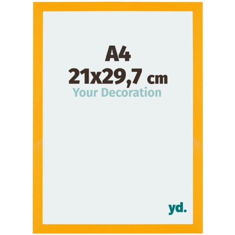 yd. - Cadre photo A4 21x29.7 - Jaune - MDF - Mura
