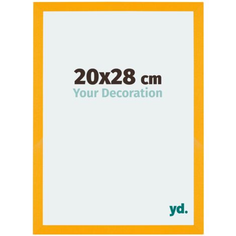Your Decoration - 20x28 cm - Cadres Photo en MDF Avec Verre acrylique - Anti-Reflet - Excellente Qualité - Jaune - Cadre Decoration Murale - Mura.