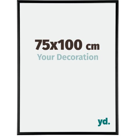 Your Decoration - 75x100 cm - Cadres Photos en Aluminium Avec Verre acrylique - Anti-Reflet - Excellente Qualité - Noir Brillant - Cadre Decoration Murale - Kent.