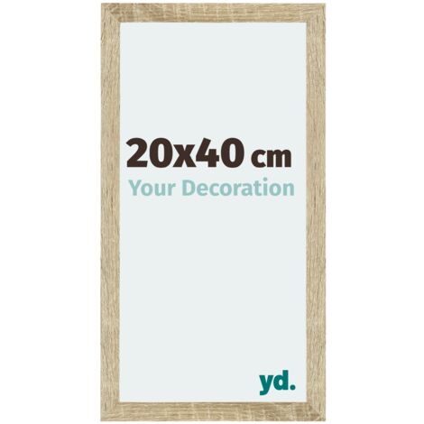 Your Decoration - 20x40 cm - Cadres Photo en MDF Avec Verre acrylique - Anti-Reflet - Excellente Qualité - Chêne Sonoma - Cadre Decoration Murale - Mura.