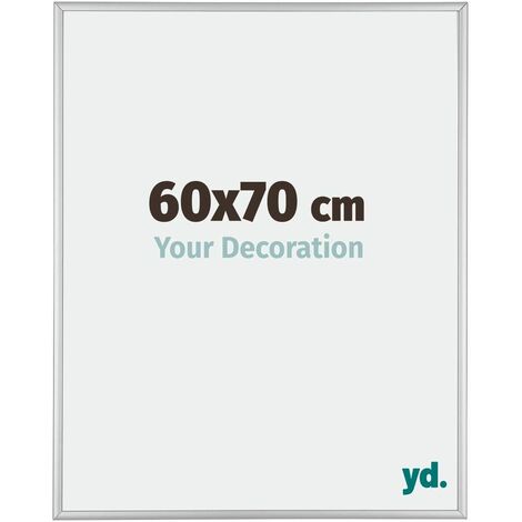 Your Decoration - 60x70 cm - Cadres Photos en Aluminium Avec Verre acrylique - Anti-Reflet - Excellente Qualité - Argent Mat - Cadre Decoration Murale - Kent.