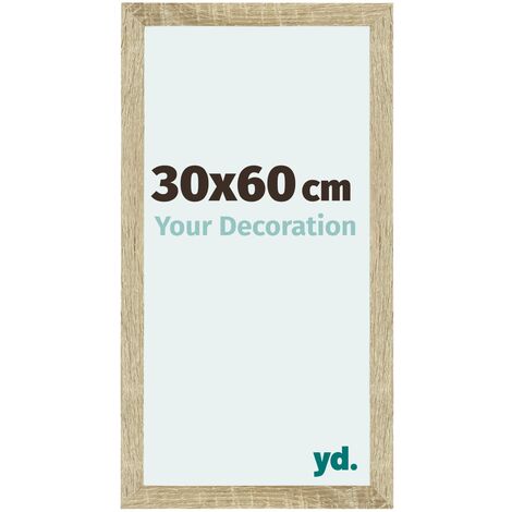 Your Decoration - 30x60 cm - Cadres Photo en MDF Avec Verre acrylique - Anti-Reflet - Excellente Qualité - Chêne Sonoma - Cadre Decoration Murale - Mura.