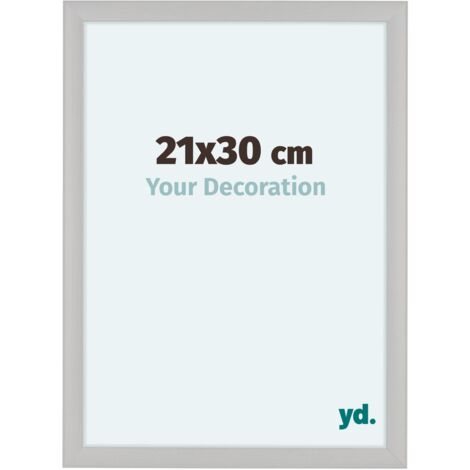 yd. - Cadre photo 21x30 - Blanc Grain de Bois - MDF - Como (1/5)