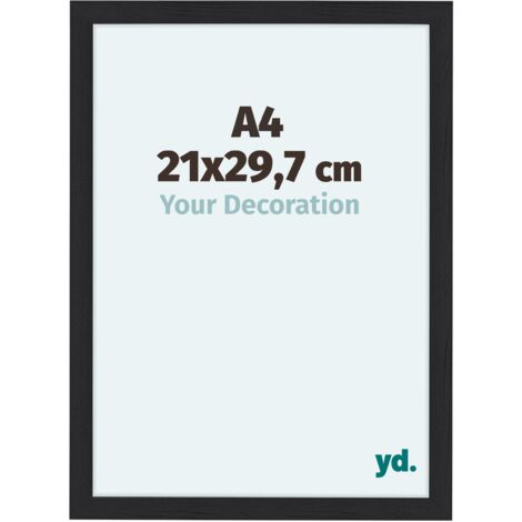yd. - Cadre photo A4 21x29.7 - Noir Grain de Bois - MDF - Como (1/5)