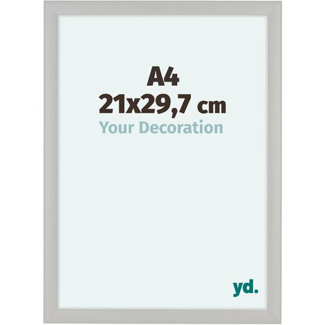 Cadre Photo 21x29.7cm A4 Blanc Grain de Bois MDF Como. (1/5)