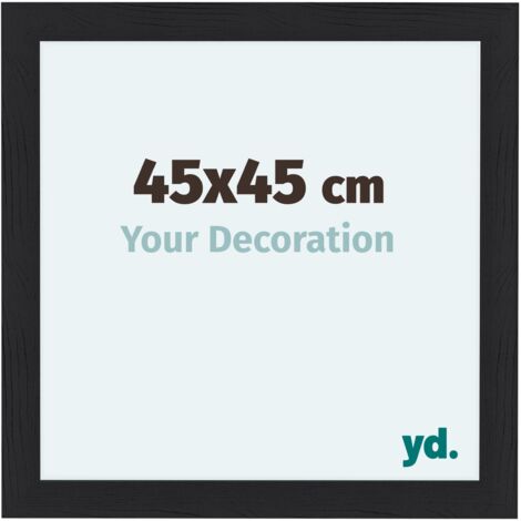 yd. - Cadre photo 45x45 - Noir Grain de Bois - MDF - Como (1/5)