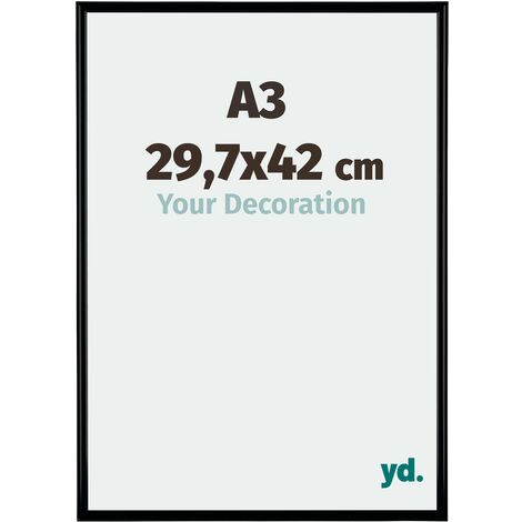 Your Decoration - A3 29.7x42 cm - Cadres Photos en Plastique Avec Verre acrylique - Anti-Reflet - Excellente Qualité - Noir Mat - Cadre Decoration Murale - Bordeaux.