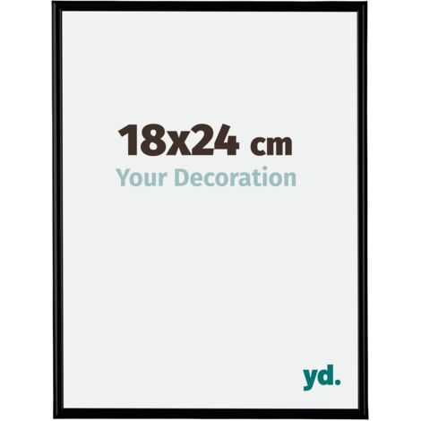 Your Decoration - 18x24 cm - Cadres Photos en Plastique Avec Verre acrylique - Anti-Reflet - Excellente Qualité - Noir Mat - Cadre Decoration Murale - Bordeaux.