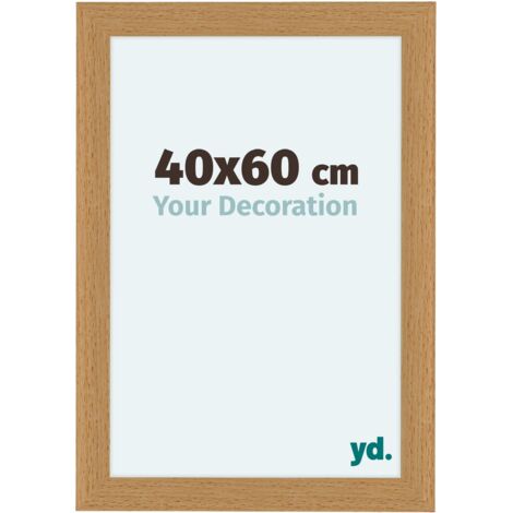 Cadre photo 40x60 cm en hêtre et MDF – Verre acrylique anti-reflets – Adapté pour peinture diamant et puzzle (1/5)