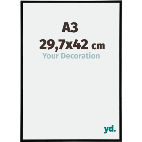 yd. - Cadre photo A3 29.7x42 - Noir Brillant - Plastique - Annecy