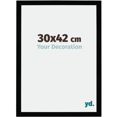 Your Decoration - 30x42 cm - Cadres Photo en MDF Avec Verre acrylique - Anti-Reflet - Excellente Qualité - Noir Brillant - Cadre Decoration Murale - Mura.