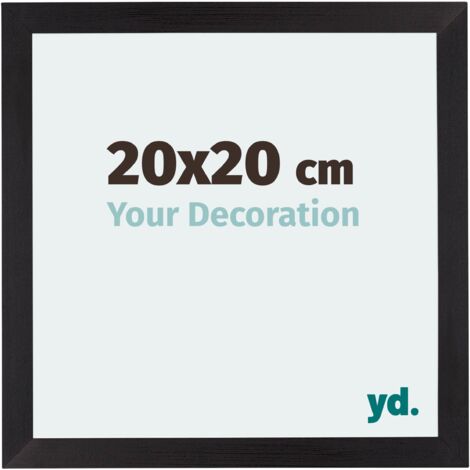 Your Decoration - 20x20 cm - Cadres Photo en MDF Avec Verre acrylique - Anti-Reflet - Excellente Qualité - Noir Grain de Bois - Cadre Decoration Murale - Mura.