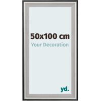 yd. - Cadre photo 50x100 - Noir Argent Poli - Bois - Birmingham