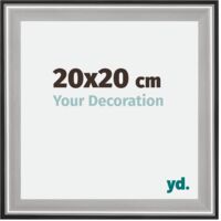 yd. - Cadre photo 20x20 - Noir Argent Poli - Bois - Birmingham