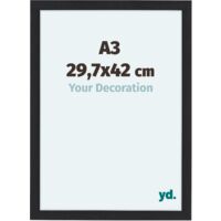 yd. - Cadre photo A3 29.7x42 - Noir Grain de Bois - MDF - Como