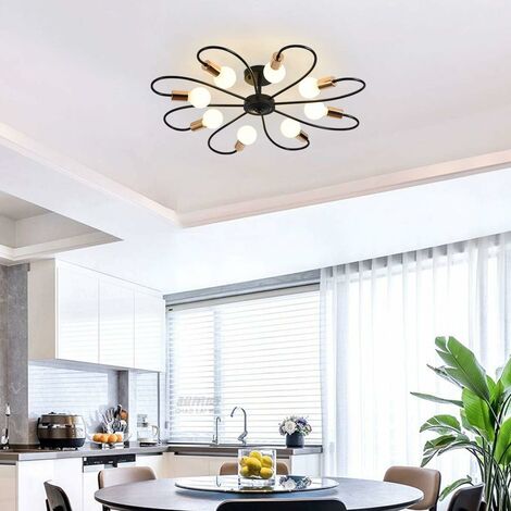 Lampadario Sputnik Moderno A 20 Luci, Struttura In Ferro Con Paralumi In Acrilico, Altezza Regolabile, Per Soggiorno E Cucina, Colore Oro - 4