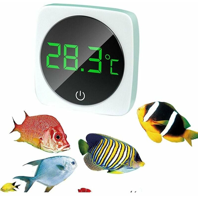 Termómetro digital para acuarios Indicador de temperatura LED para acuario, pantalla táctil, Sensor preciso de temperatura del agua para terrario, reptil, anfibio, genérico