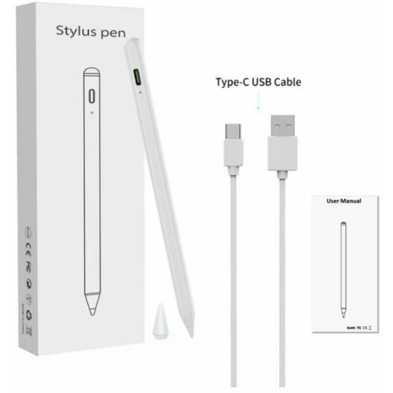 Ipad Stylus Touch Pen con función de detección de inclinación capacitiva activa adecuada para Apple Tablet iPad White