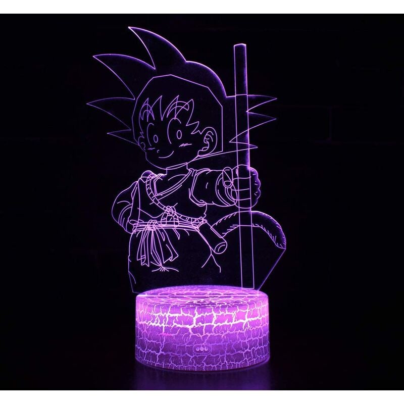 Lámpara de ilusión óptica 3D Luz de noche LED, lámpara de dormitorio de cabecera táctil de 7 colores