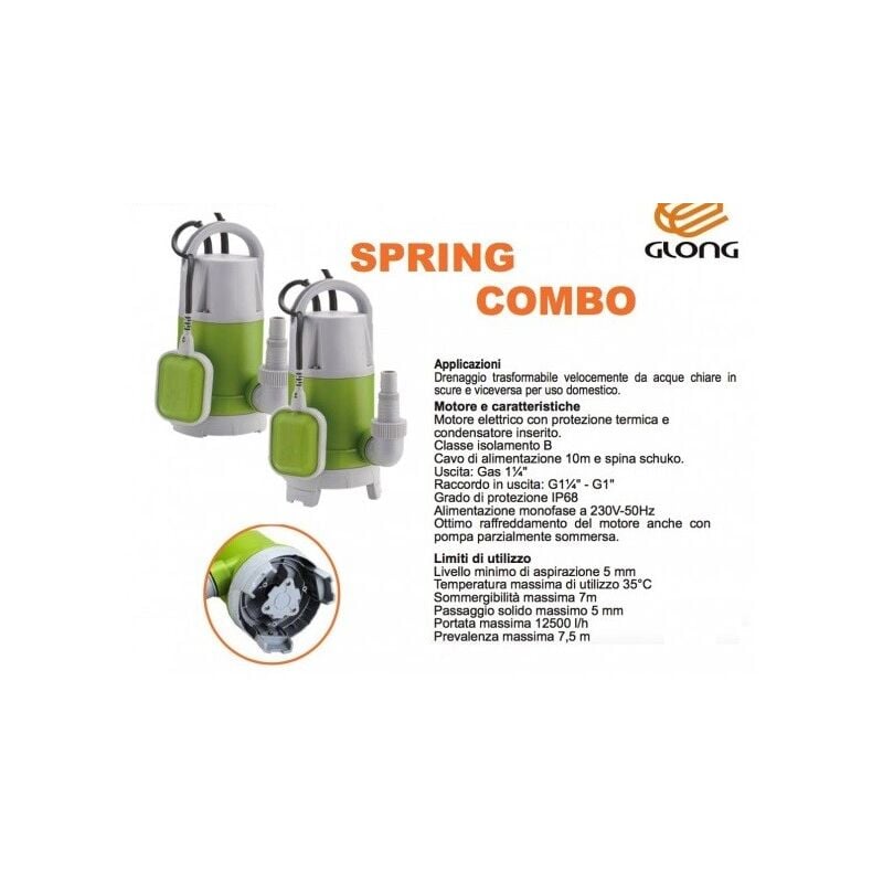 POMPA SOMMERSA STANLEY 750W ACQUE CHIARE E ACQUE SCURE SXUP750PTE  PREVALENZA 8 m