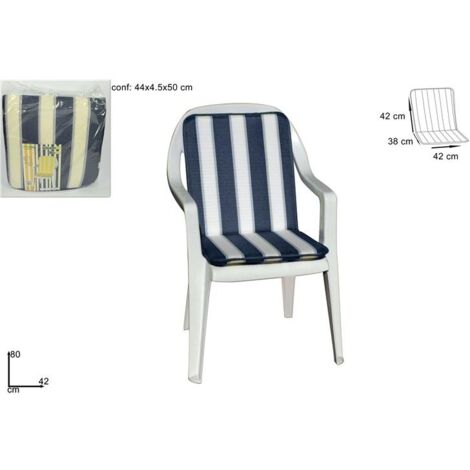 Schienale basso malta rigato blu