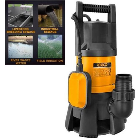 Pompa immersione 1000 W sommersa acque sporche nere - Ingco SPD10001