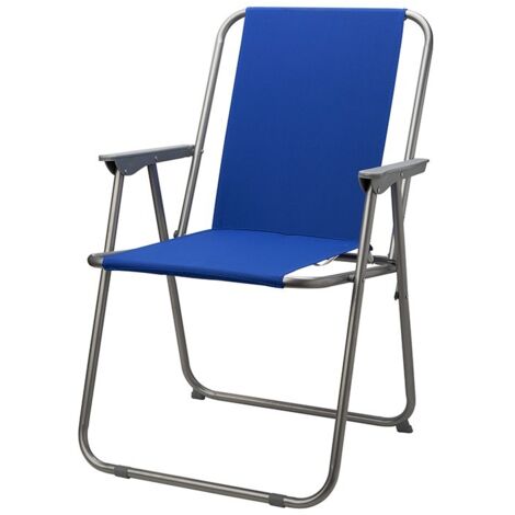 Sedia relax beach pieghevole in ferro blu