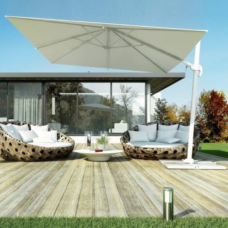 Ombrellone palo laterale in alluminio 3x3 bianco