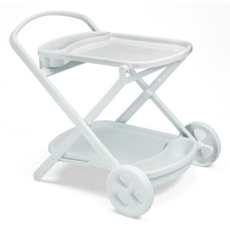 Carrello portabibite Perlage bianco in resina Scab