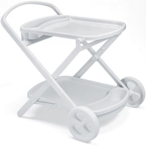 Carrello portabibite Perlage bianco in resina Scab