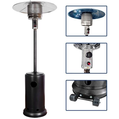 Stufa termopatio fungo a gas 13kw nero