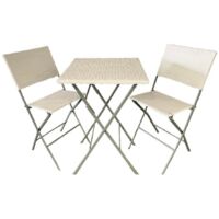 Set mod. basic tavolo e 2 sedie pieghevole bianco