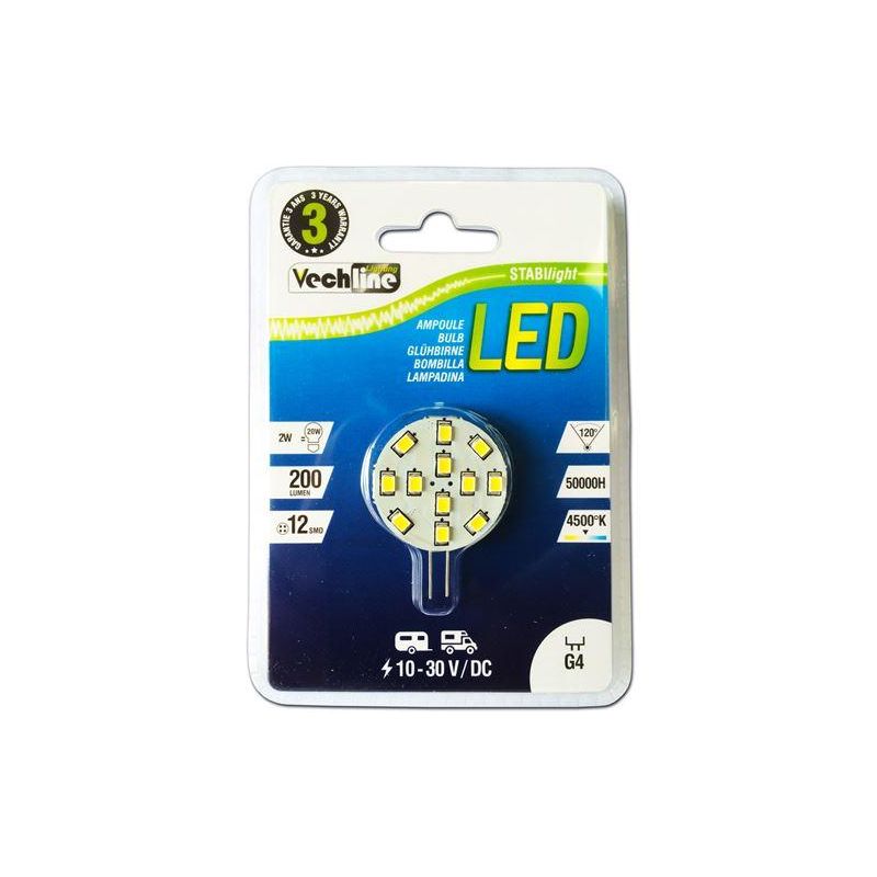 Lampadina Lampada 12V 24V G4 12 LED 260 LM Luce Naturale per Camper