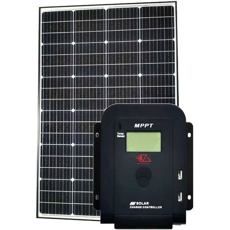 Kit Fotovoltaico Perc 110W Regolatore MPPT Staffe Cavo Passacavo Camper